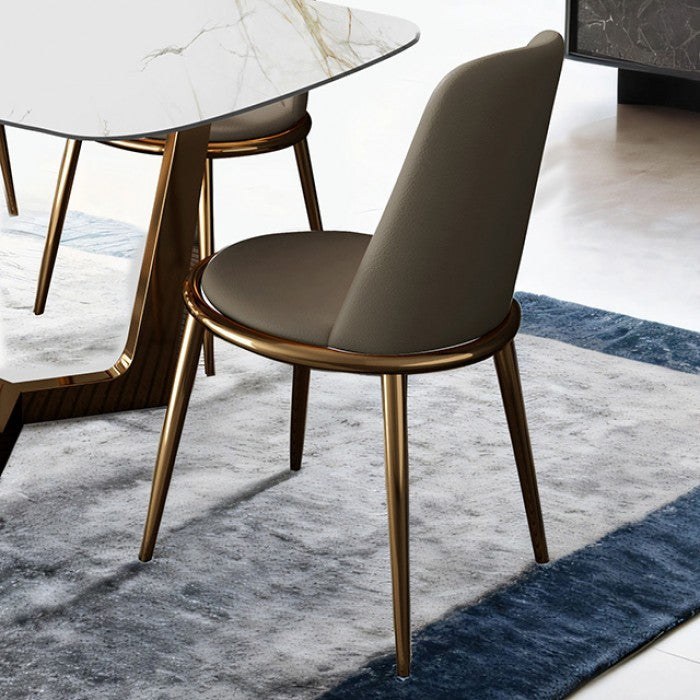 Norelli Gold/Taupe Side Chair Set of 2
