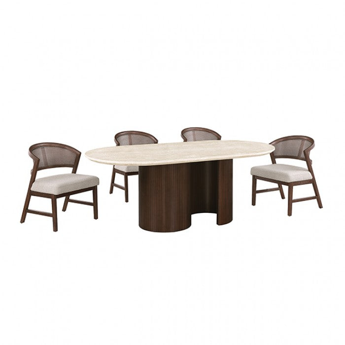 Narvik Light Beige 5-Piece Dining Room Set