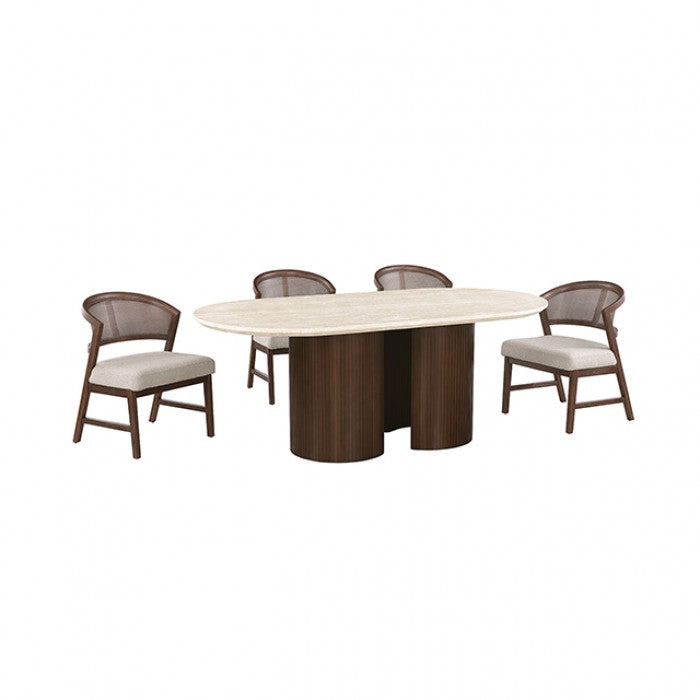Narvik Light Beige 5-Piece Dining Room Set