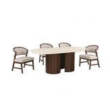 Narvik Light Beige/White 5-Piece Dining Room Set