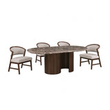 Narvik Dark Brown/White 5-Piece Dining Room Set