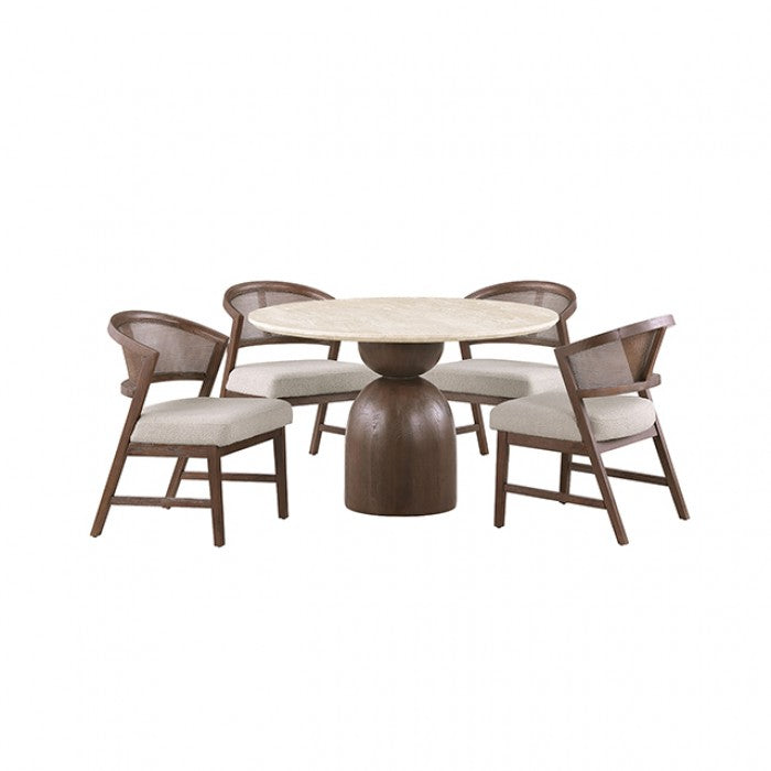 Cirava Travertine 5-Piece Dining Room Set