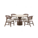 Cirava Travertine 5-Piece Dining Room Set