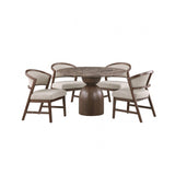Cirava Dark Brown/White 5-Piece Dining Room Set
