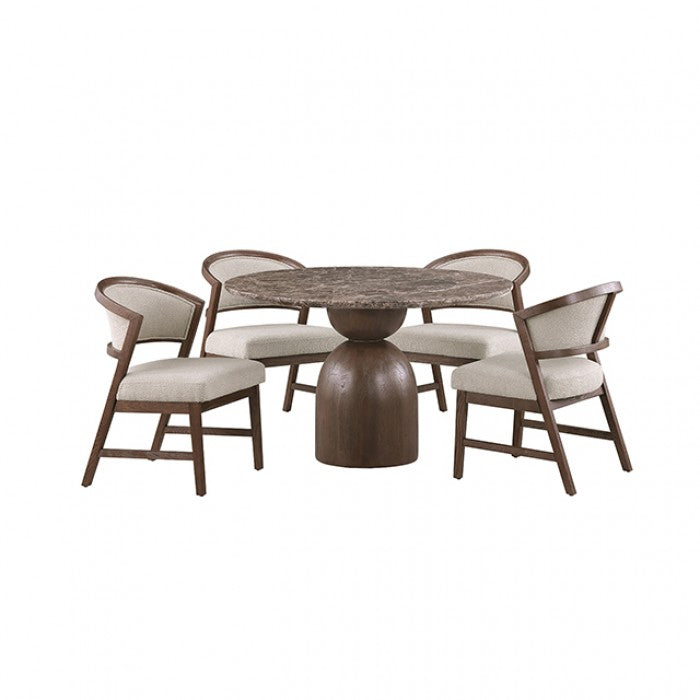 Cirava Dark Brown/White 5-Piece Dining Room Set
