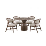 Cirava Dark Brown/White 5-Piece Dining Room Set