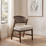 Cirava Black Upholstered Side Chair w/ Rattan Back (2/CTN) Set of 2
