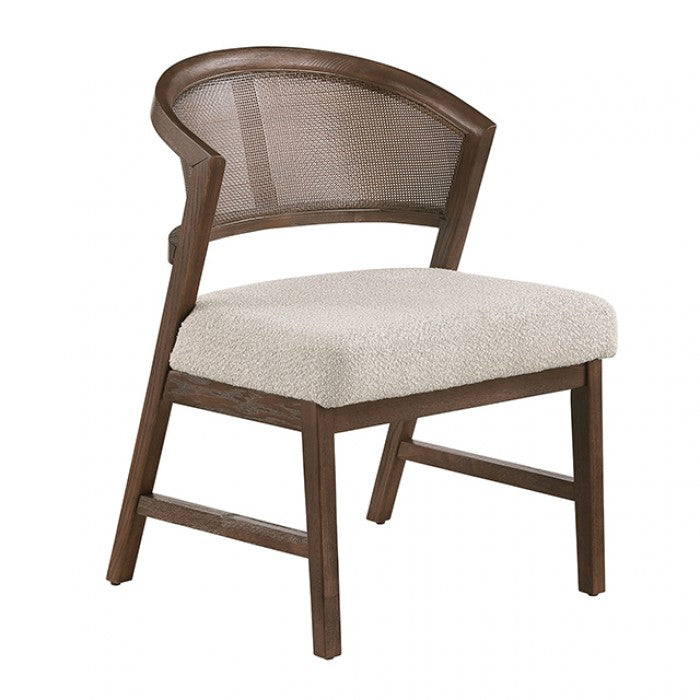 Cirava Black Upholstered Side Chair w/ Rattan Back (2/CTN) Set of 2