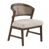 Cirava Black Upholstered Side Chair w/ Rattan Back (2/CTN) Set of 2
