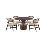 Cirava Red/White 5-Piece 5-Piece Dining Room Set