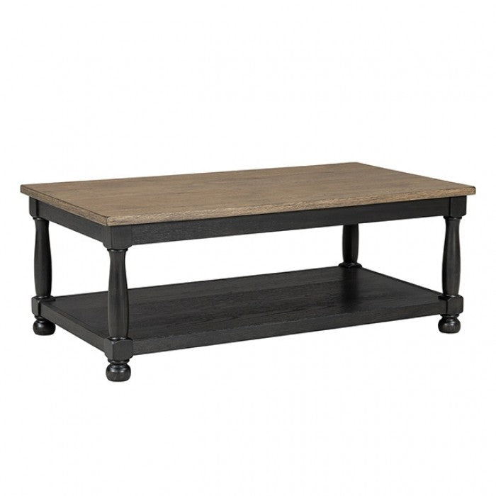 Neue Mills Weathered Black/Brown Rect Cocktail Table
