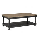 Neue Mills Weathered Black/Brown Rect Cocktail Table