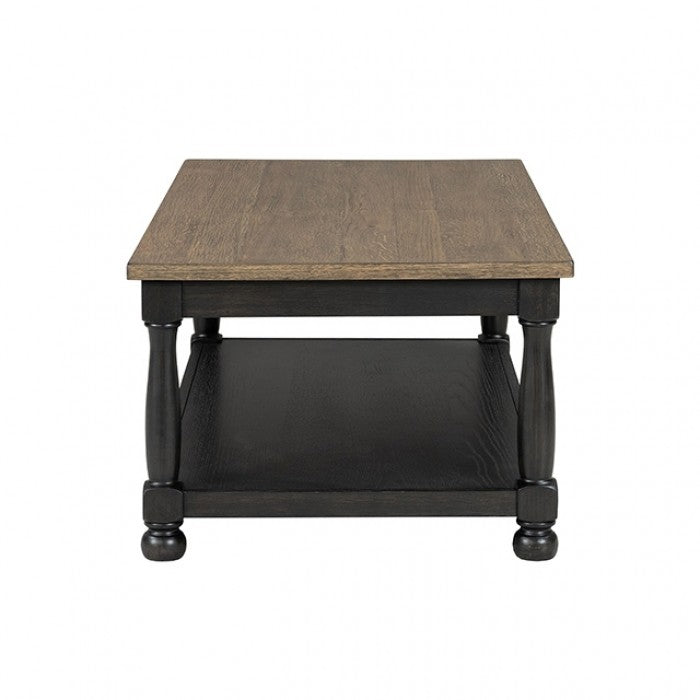 Neue Mills Weathered Black/Brown Rect Cocktail Table