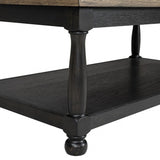 Neue Mills Weathered Black/Brown Rect Cocktail Table