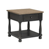 Neue Mills Weathered Black/Brown End Table