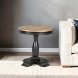 Neue Mills Weathered Black/Brown Round End Table