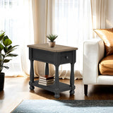 Neue Mills Weathered Black/Brown Chairside Table