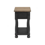 Neue Mills Weathered Black/Brown Chairside Table
