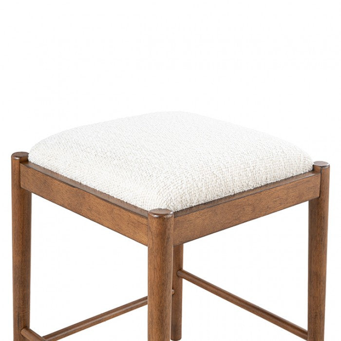 Daventry Walnut/Beige Sofa Table w/ 3 Counter Ht Stools