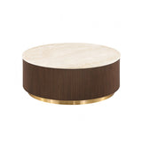 Virden Dark Brown/Light Beige Round Cocktail Table
