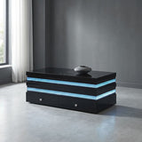 Maloy Black Rectangle Cocktail Table w/ Drawers