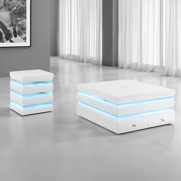 Maloy White Rectangular Cocktail Table