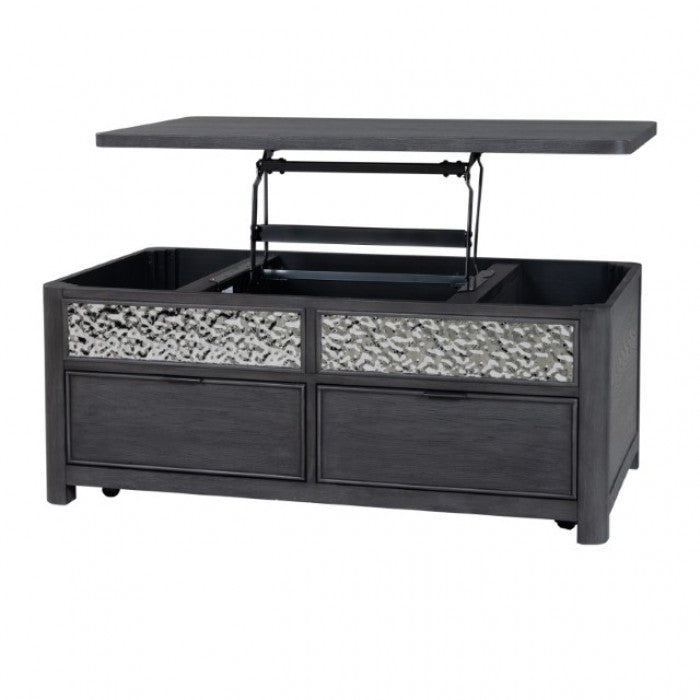 Sterling West Ash Gray Lift-Up Cocktail Table w/Casters