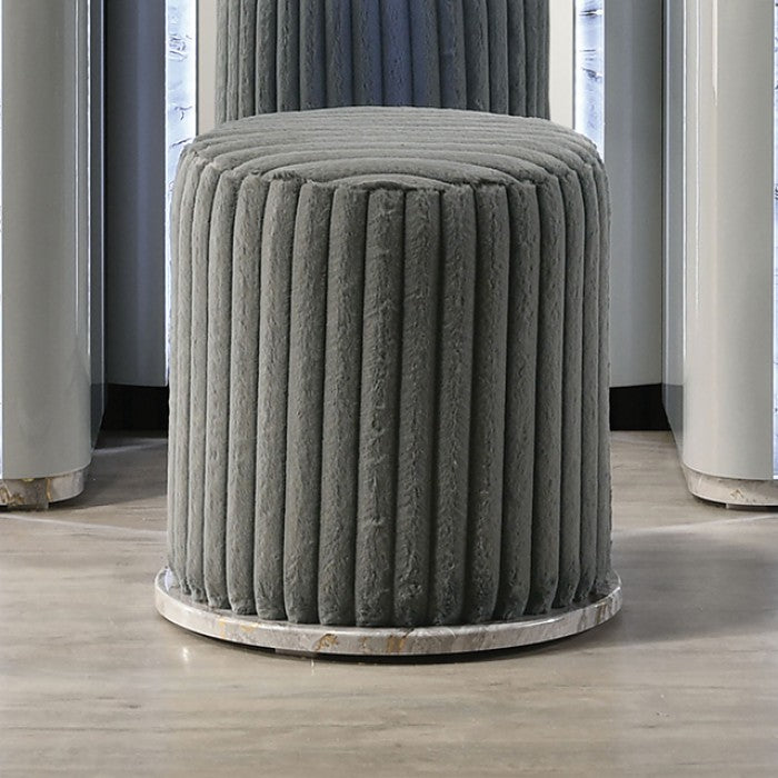 Cleburne Light Gray Vanity Stool