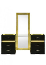 Lucida Black Vanity Set w/ Stool