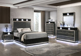 Noire Charcoal Gray/Black 5-Piece Queen Bedroom Set