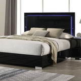 Sinistra Piano Black Queen Bed by Furniture of America at Eve Furniture
