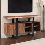 Miles 63" Live Edge Top Media Cabinet in Brownstone by Home Trends & Design at Eve Furniture