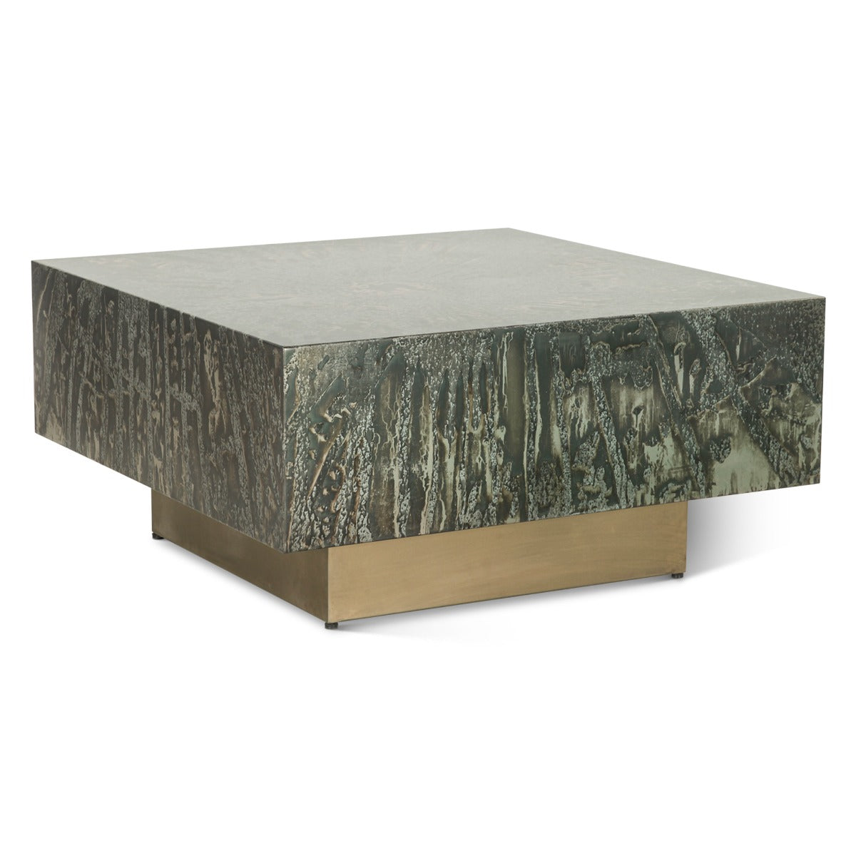 Mojave 35" Coffee Table in Desert Patina with Brass Base by Home Trends & Design at Eve Furniture