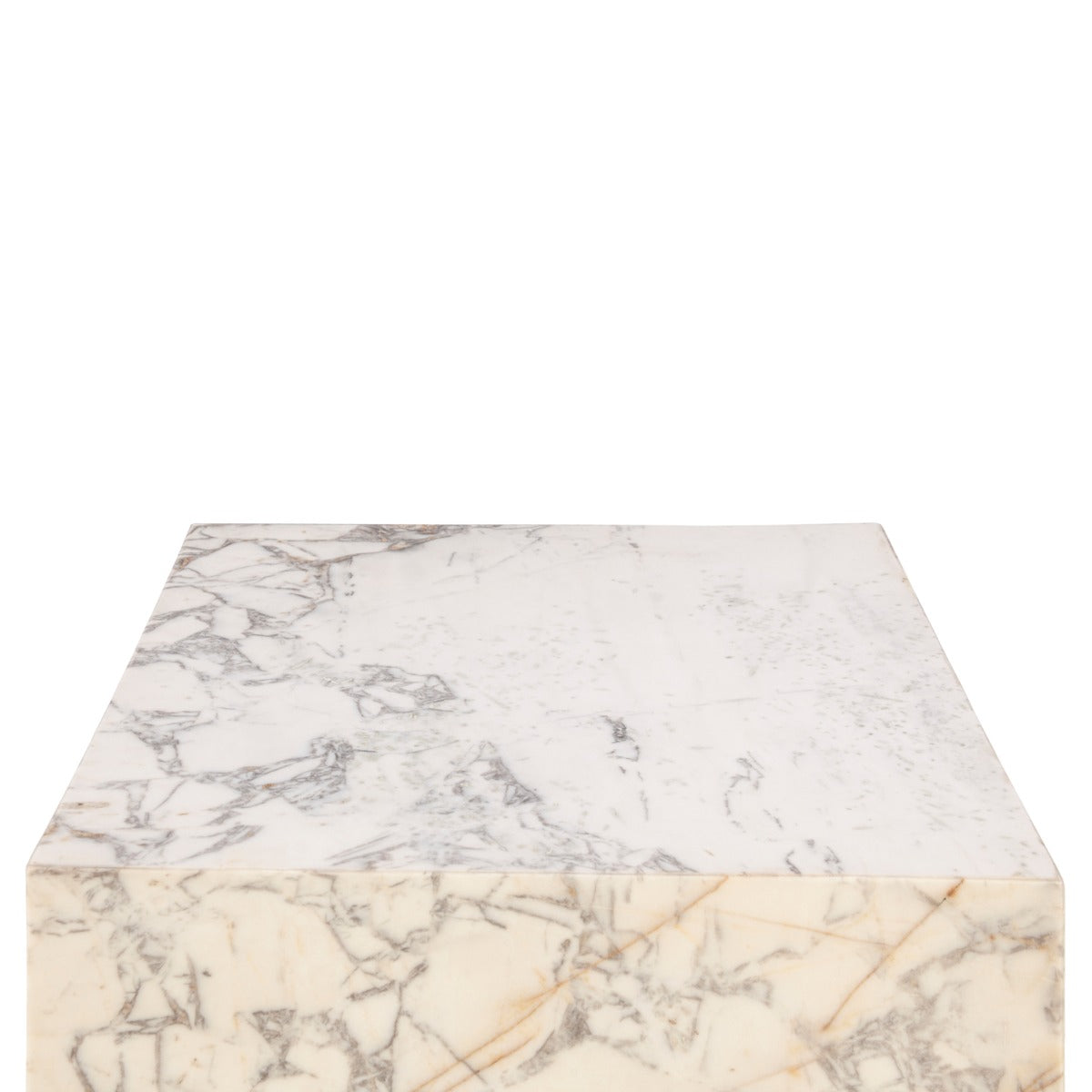 Nile 32" Drum Coffee Table in Alabaster Marble by Home Trends & Design at Eve Furniture