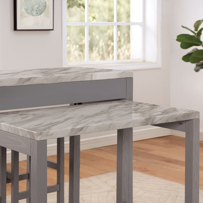 Whitehall White/Light Gray/Beige 3-Piece Counter Height Set