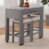 Whitehall White/Light Gray/Beige 3-Piece Counter Height Set