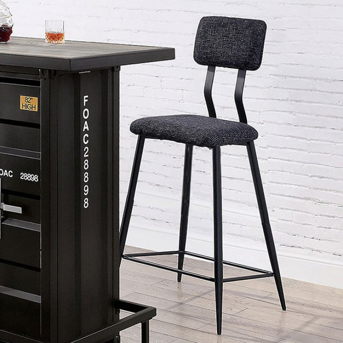 Dicarda Black/Gray Bar Chair Set of 2