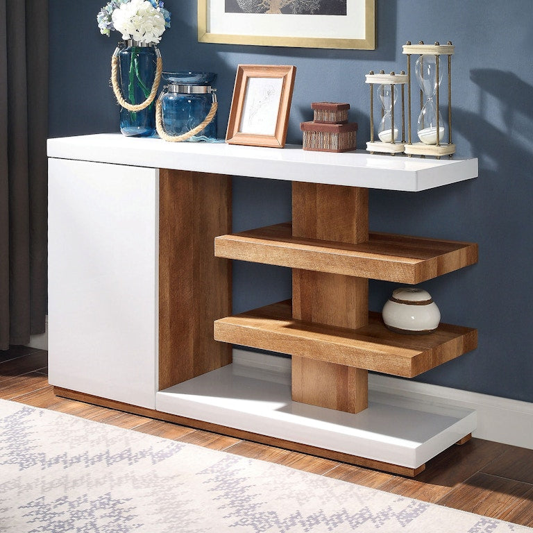 Moa White/Natural Tone Sofa Table by Furniture of America at Eve Furniture