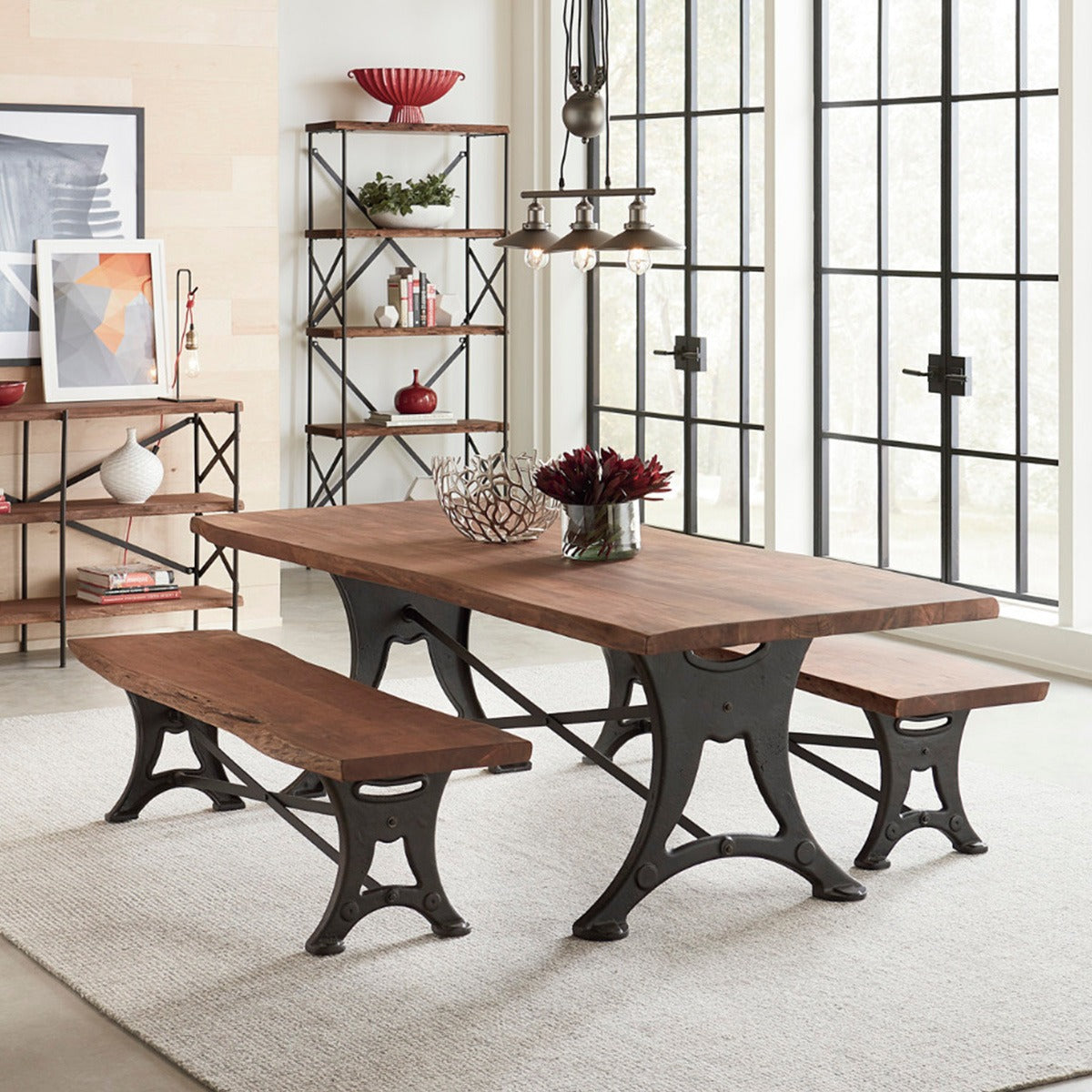 Organic Forge 70" Bench in Raw Walnut by Home Trends & Design at Eve Furniture