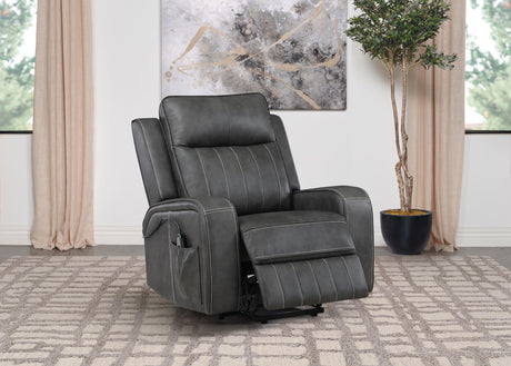 Foley Grey Upholstered Power Lift Recliner Chair by Coaster at Eve Furniture