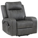Foley Grey Upholstered Power Lift Recliner Chair by Coaster at Eve Furniture