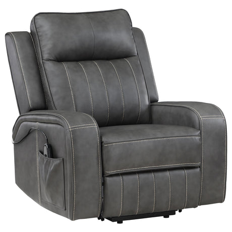 Foley Grey Upholstered Power Lift Recliner Chair by Coaster at Eve Furniture