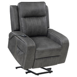 Foley Grey Upholstered Power Lift Recliner Chair by Coaster at Eve Furniture