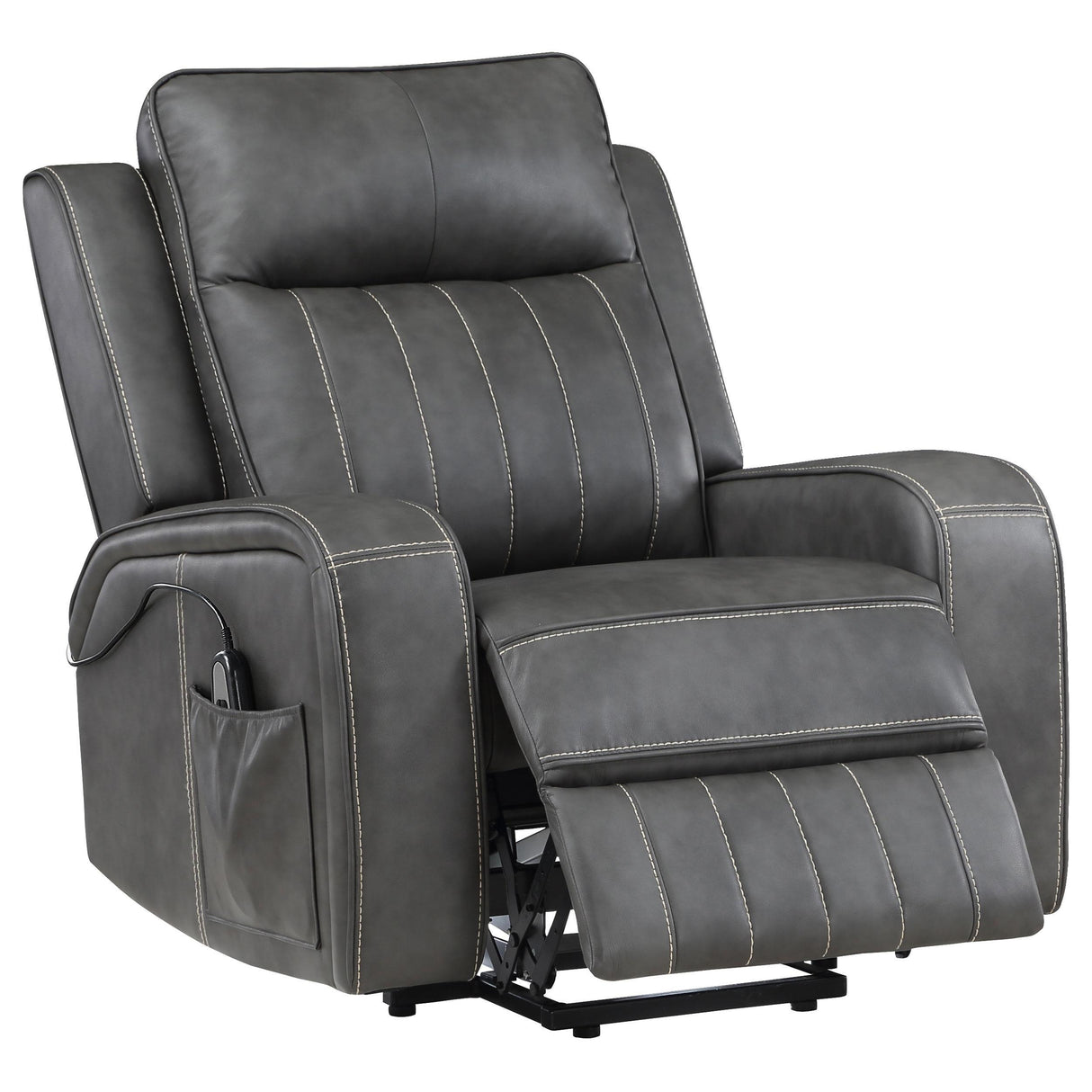 Foley Grey Upholstered Power Lift Recliner Chair by Coaster at Eve Furniture