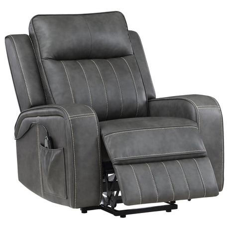 Foley Grey Upholstered Power Lift Recliner Chair by Coaster at Eve Furniture