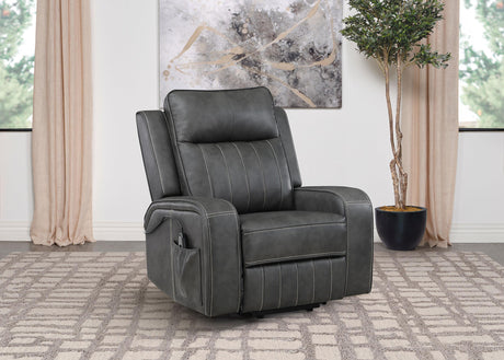 Foley Grey Upholstered Power Lift Recliner Chair by Coaster at Eve Furniture