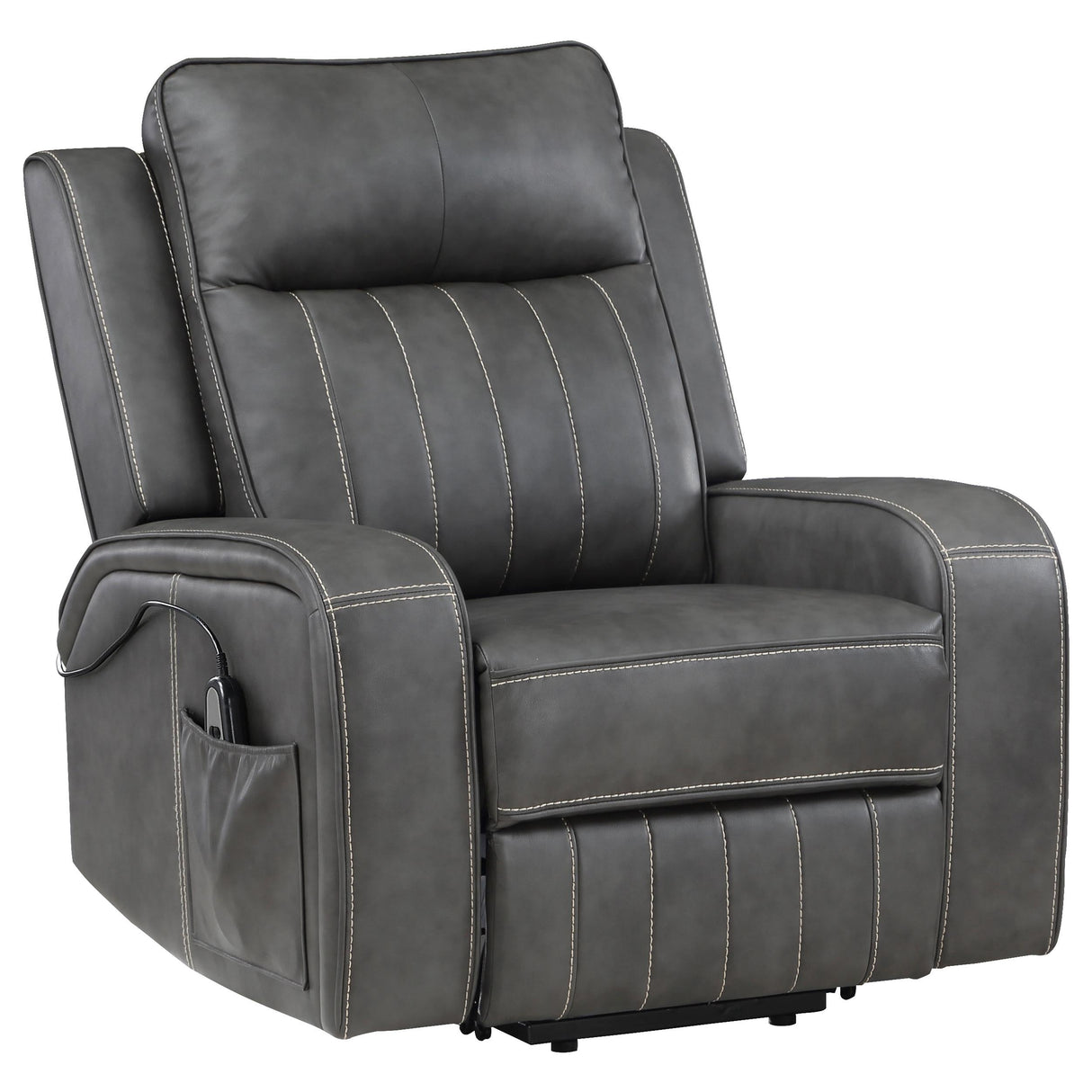 Foley Upholstered Power Lift Recliner Chair Grey