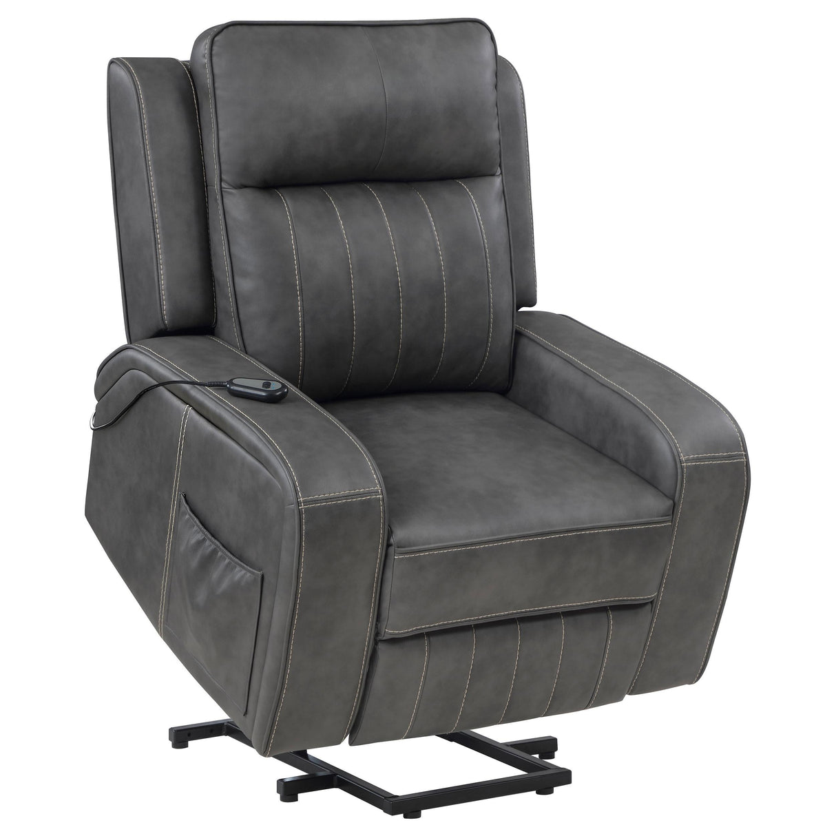 Foley Upholstered Power Lift Recliner Chair Grey