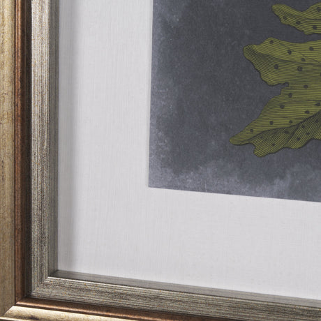 Foliage Dramatique III by Vision Studio Hand Embellished Textured Framed Art Print Matted under Glas by Mercana at Eve Furniture