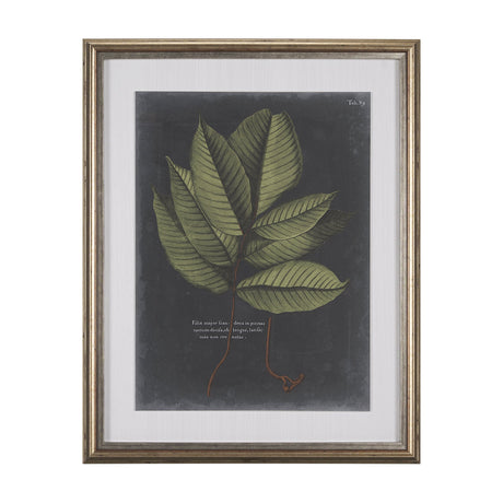 Foliage Dramatique III by Vision Studio Hand Embellished Textured Framed Art Print Matted under Glas by Mercana at Eve Furniture